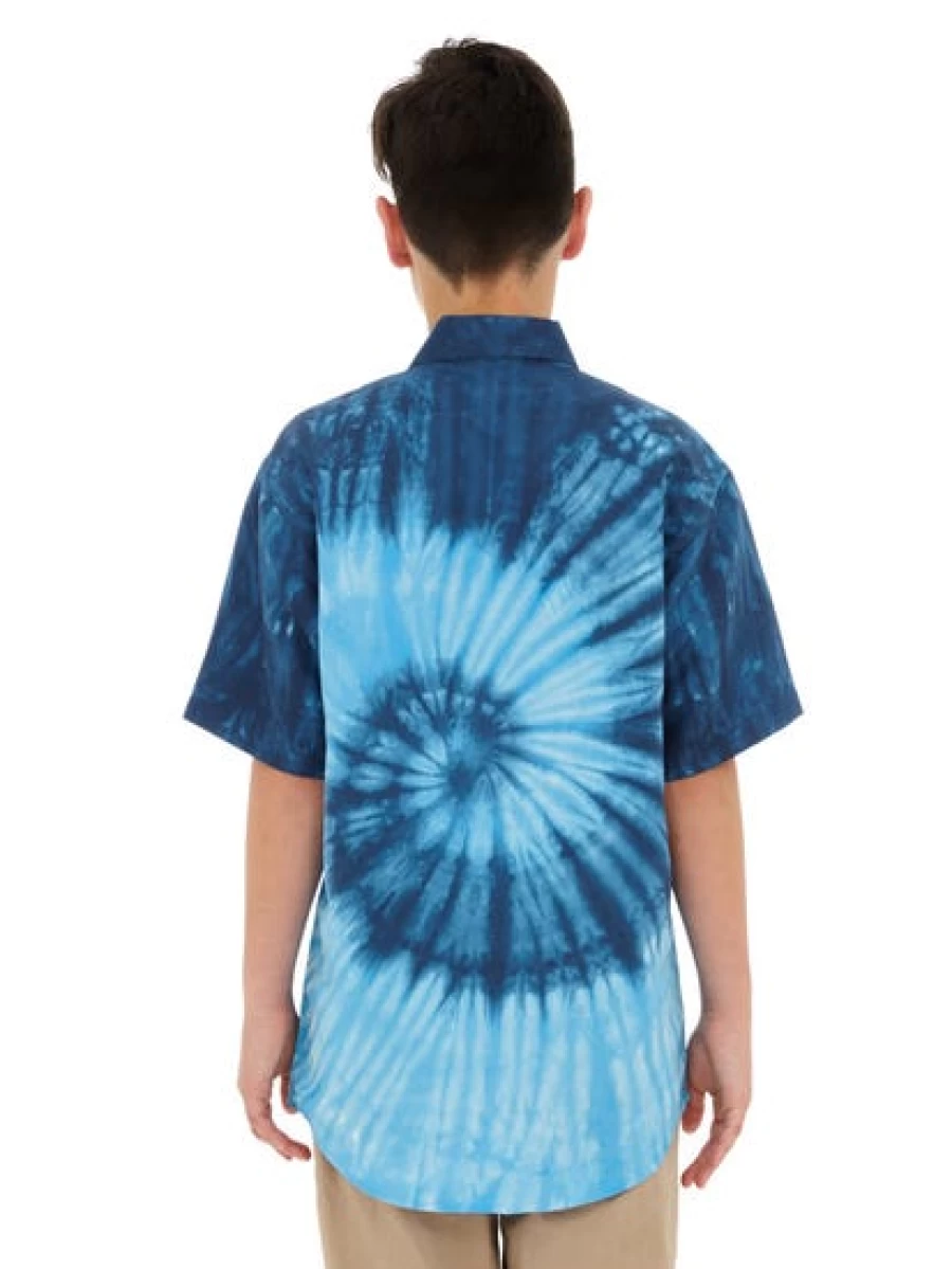 Lowes Men's Blue Tie Dye T-Shirt Casual Comfort Fit Crewneck Tee