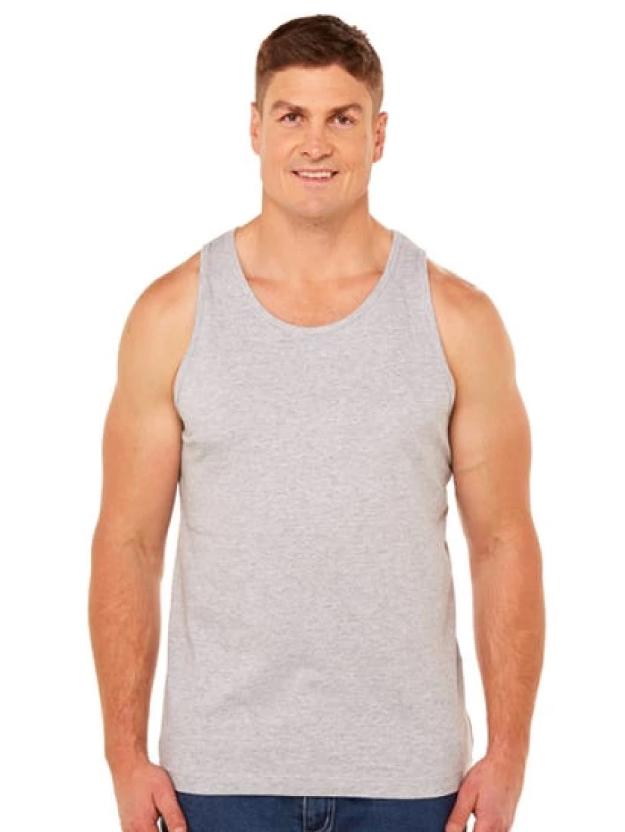 Lowes Men's Grey Marle Cotton Basic Tank Top