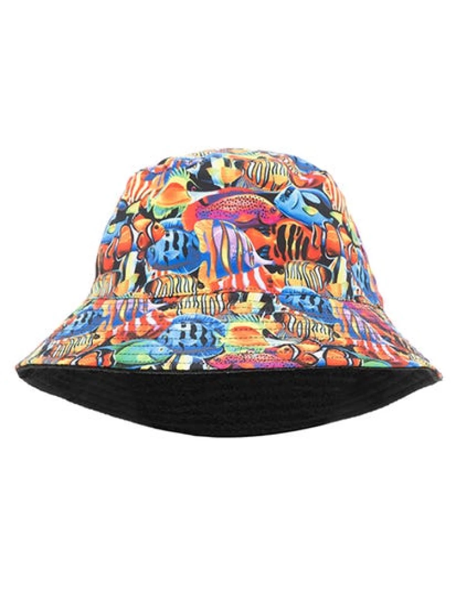 Traders Men's Reversible Bucket Hat - Fish Design for Outdoor Activities