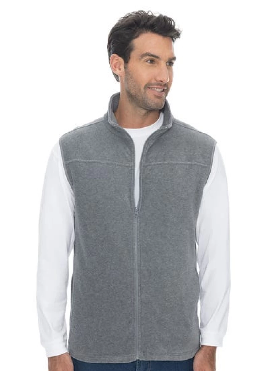 Lowes Men's Grey Marle Polar Fleece Vest - Warm & Comfortable Winter Wear