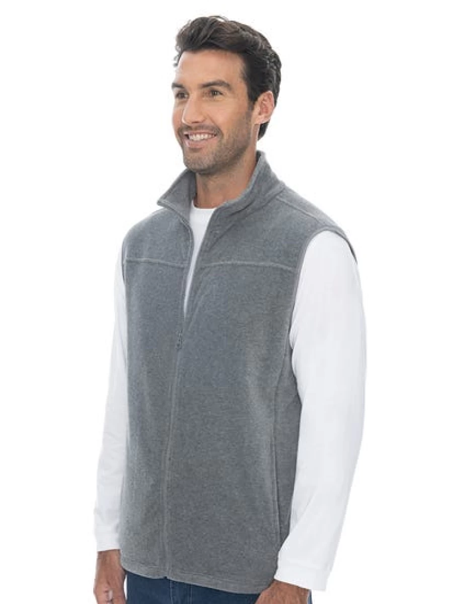 Lowes Men's Grey Marle Polar Fleece Vest - Warm & Comfortable Winter Wear