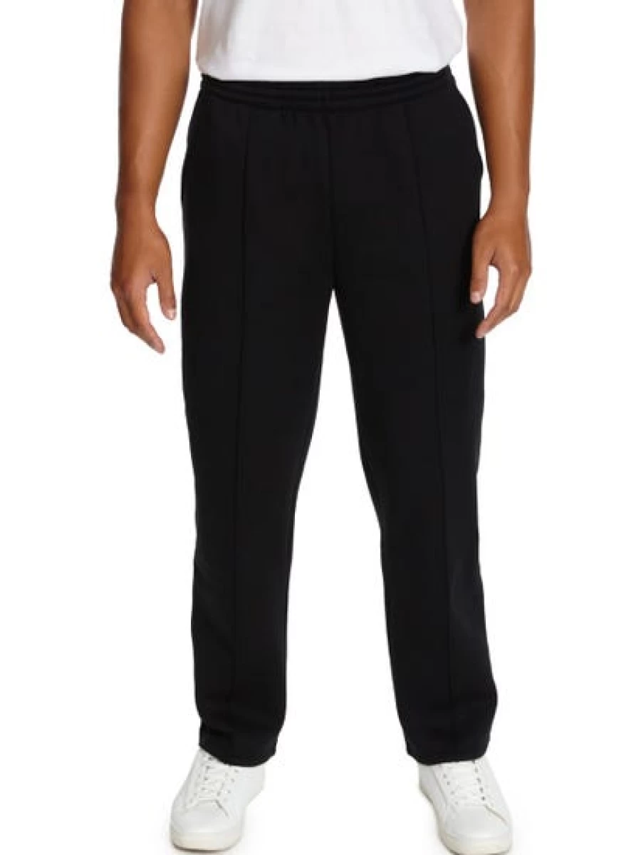 Elliotts Men's Black Relaxed Fit Fleece Track Pants - Comfortable Casual Joggers