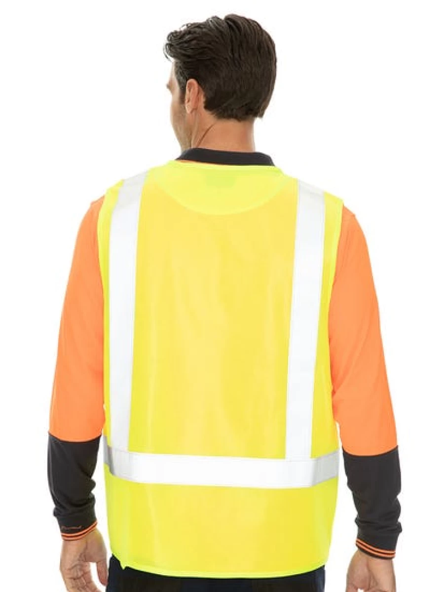 Lowes Men's High Visibility Yellow Zip Through Safety Vest